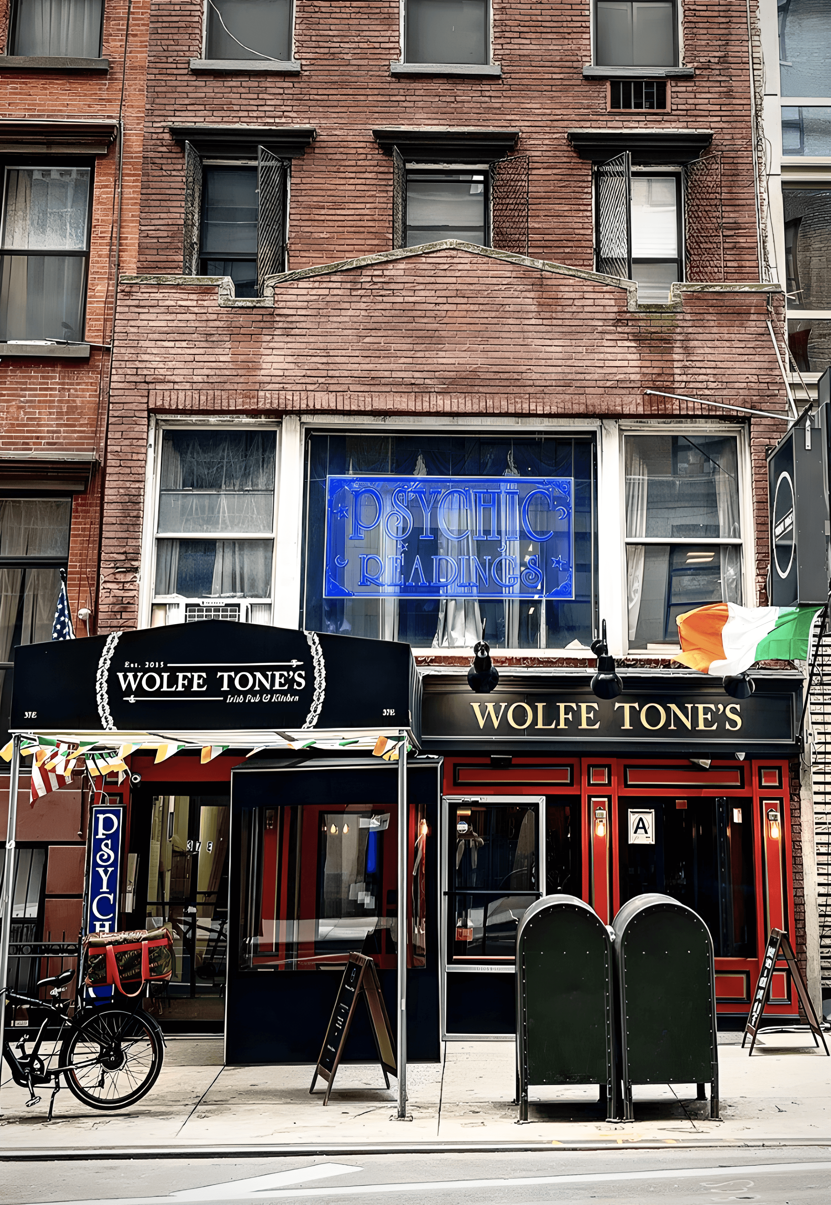 Exterior of Wolfe Tone's Irish Pub on East 29th Street in Manhattan
